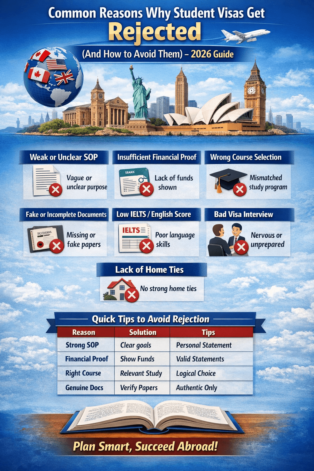 Common Reasons Why Student Visas Get Rejected (And How to Avoid Them) – 2026 Guide